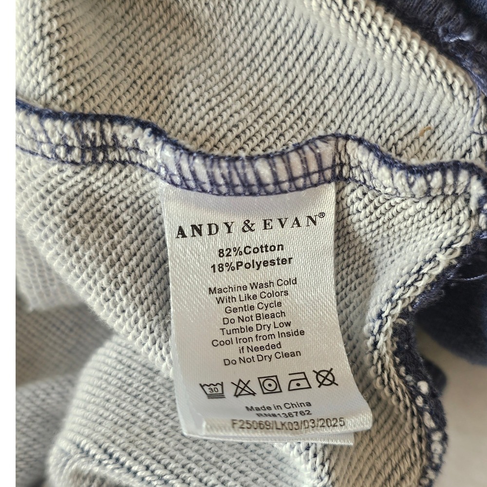 Andy & Evan Boys Size 6 Skiing Polar Bear Sweatshirt Heather Navy Blue Pullover - Picture 5 of 6